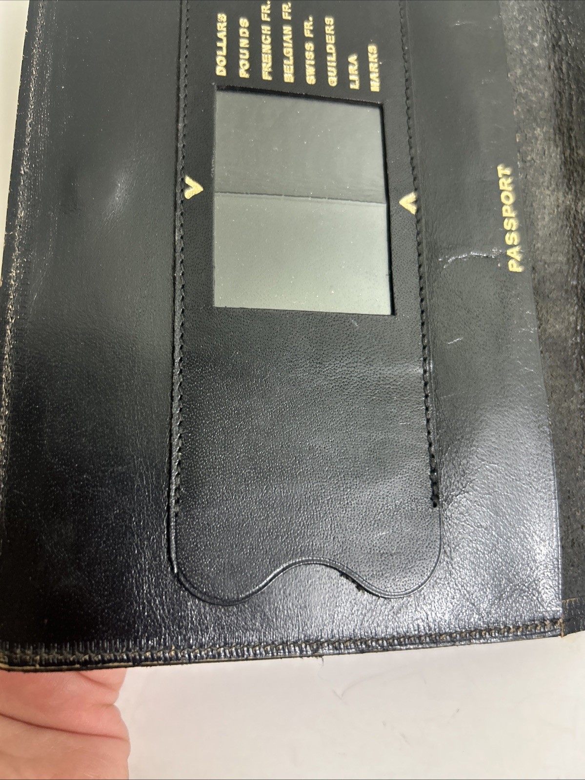 Vintage Sheldon Bifold Black Leather Passport Organizer Made In England 7x5