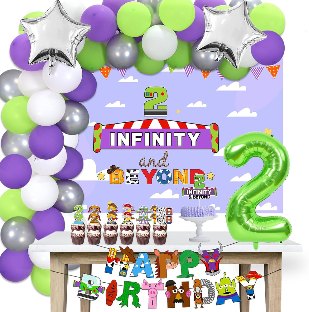 Two Infinity and beyond Birthday Decorations - Two Infinity and beyond Backdrop,
