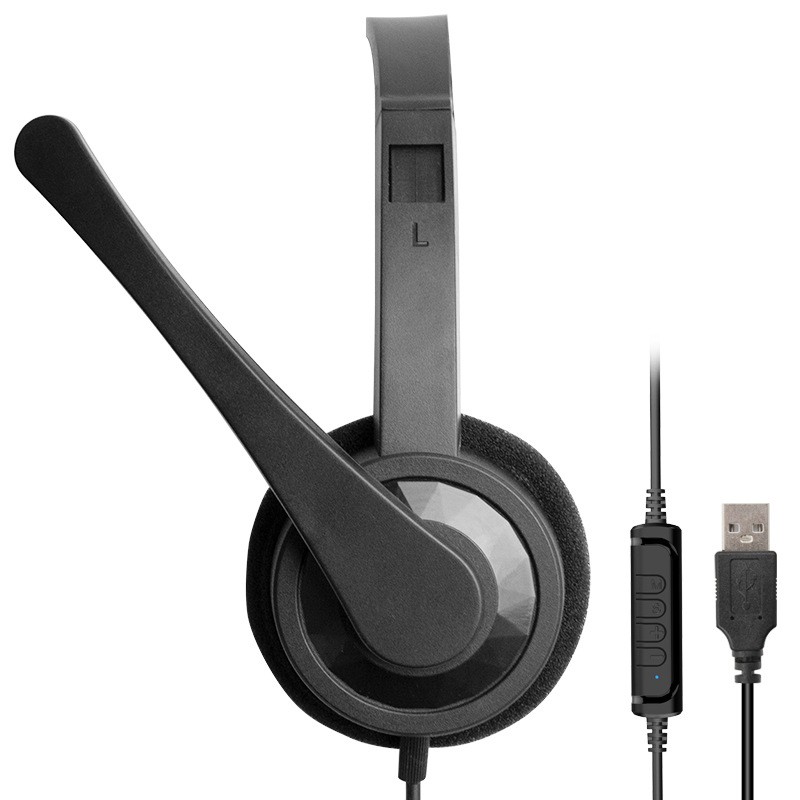 USB Headset Headphone Microphone Noise Cancelling For PC Computer Call Chat Lot