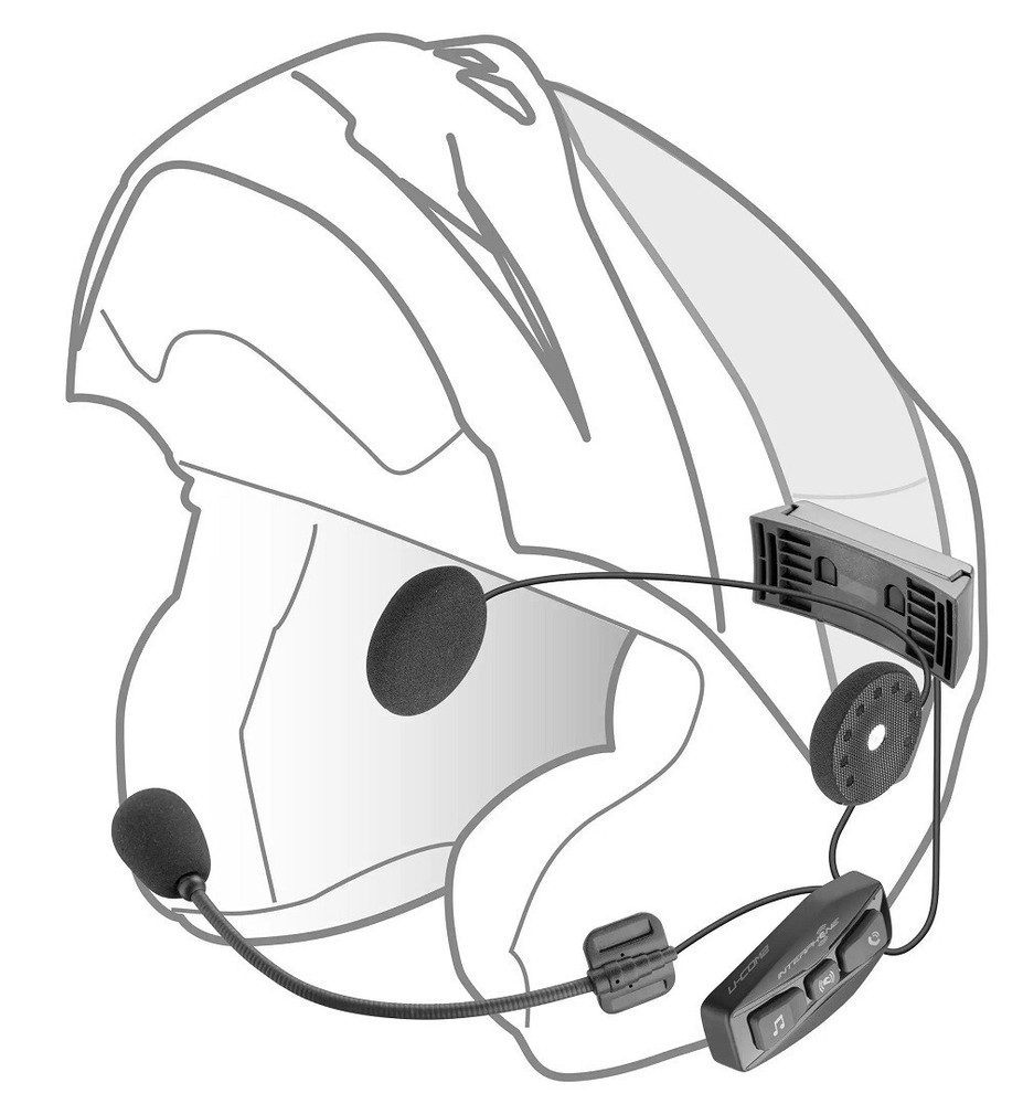 Pair Intercom Slim Motorcycle Helmet Bluetooth 5.0 INTERPHONE Ucom 4 Set 1000mt