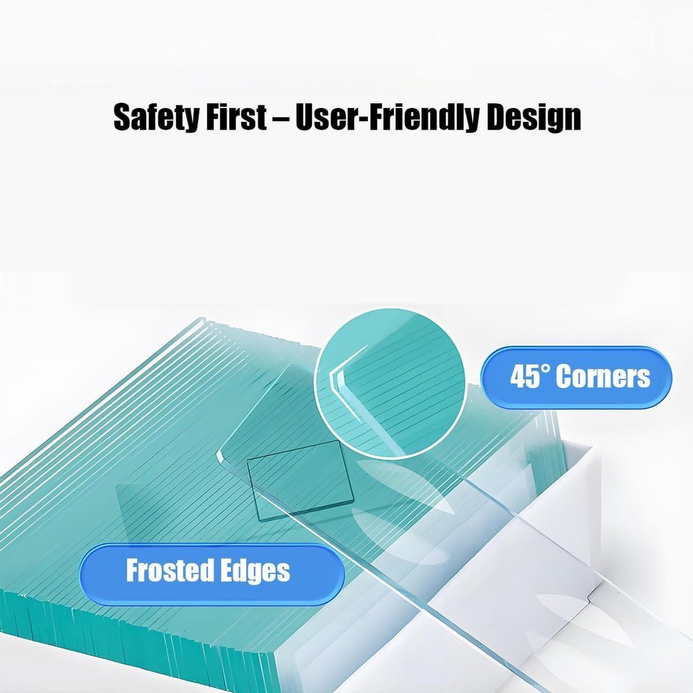 Microscope Slides and Covers 50 Blank Glass Slides for Microscope with 100 Edge
