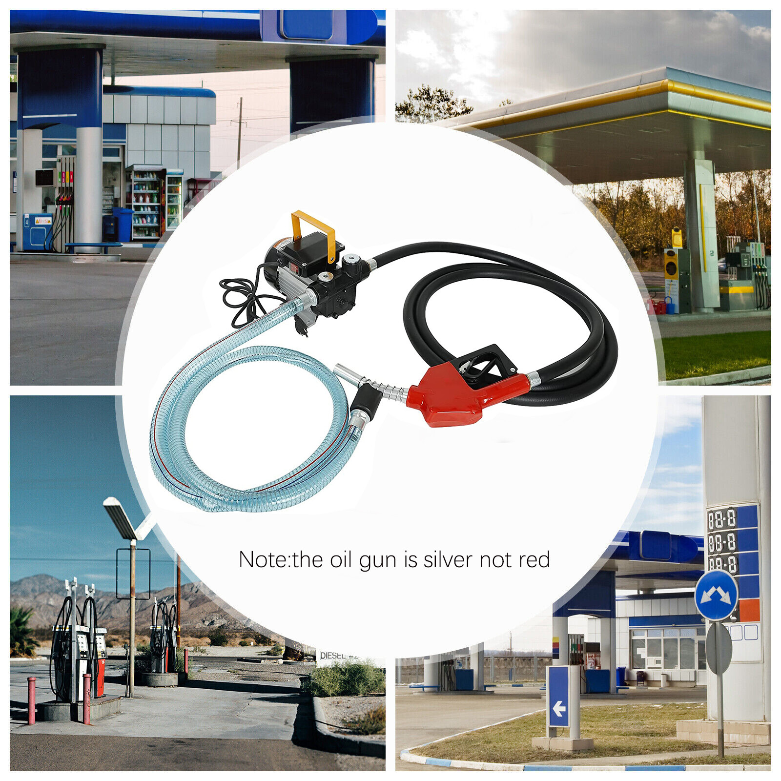 Self Prime Oil Transfer Pump 110v 16GPM Fuel Diesel Kerosene w/Hose & Nozzle