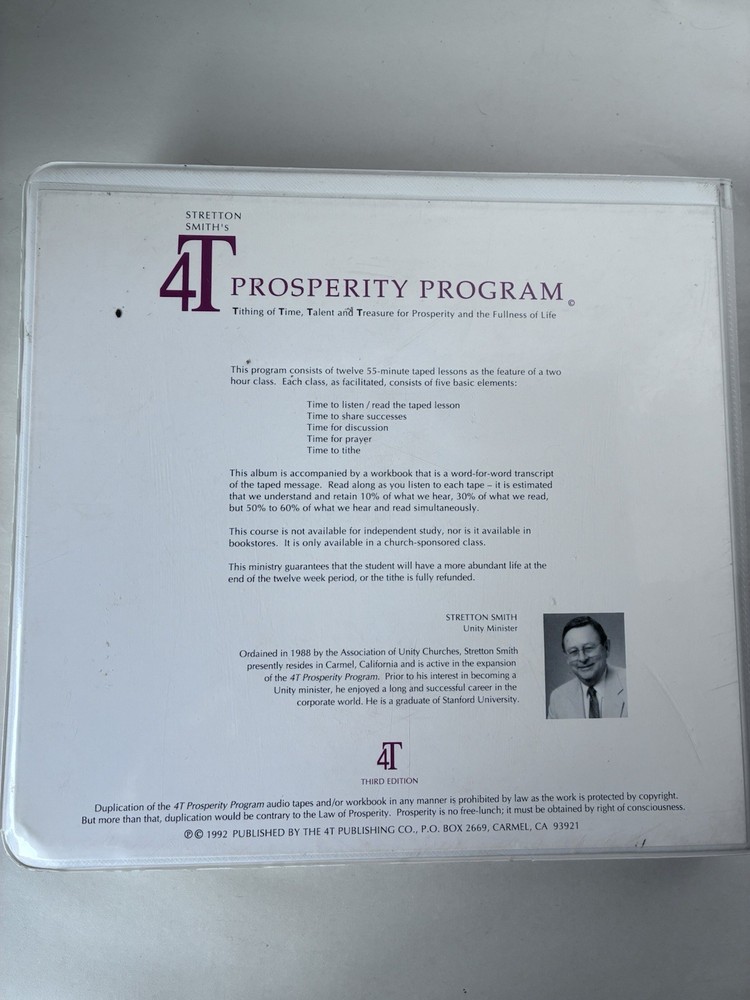 1992 Stretton Smith's 4T Prosperity Program 12 Cassettes w/Case