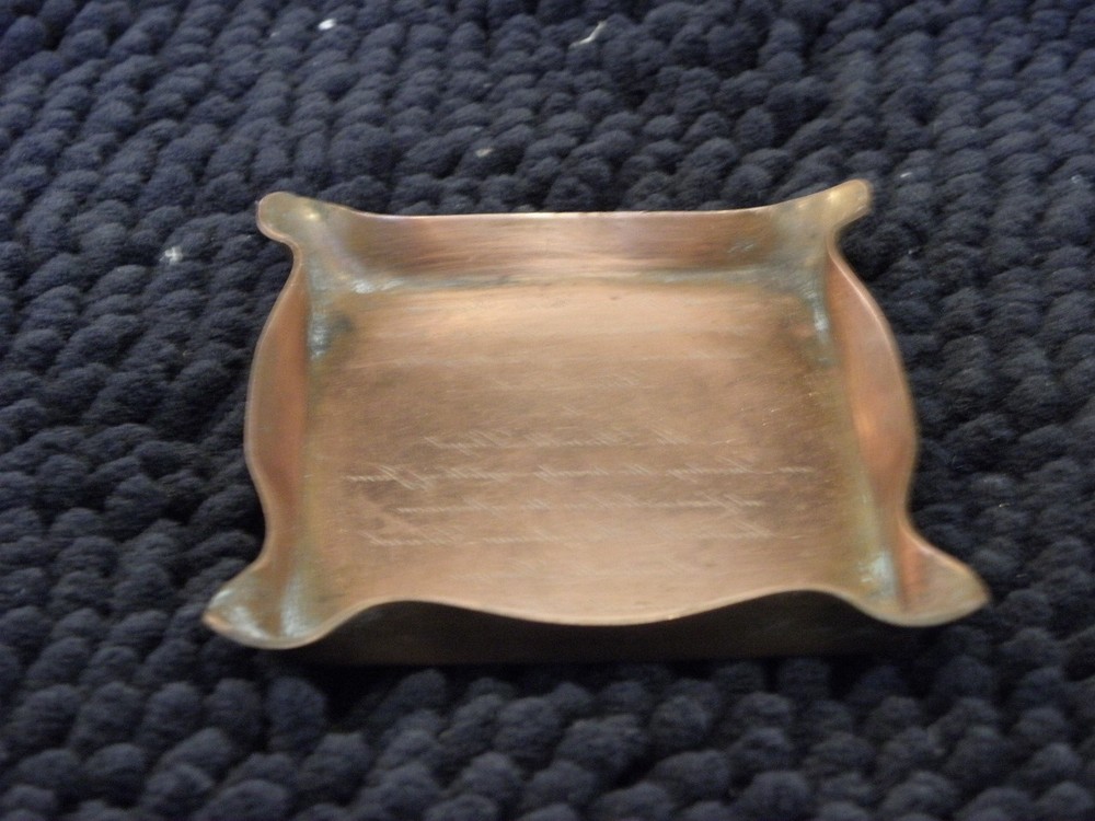 Vintage copper reverse engraved wedding invitation
