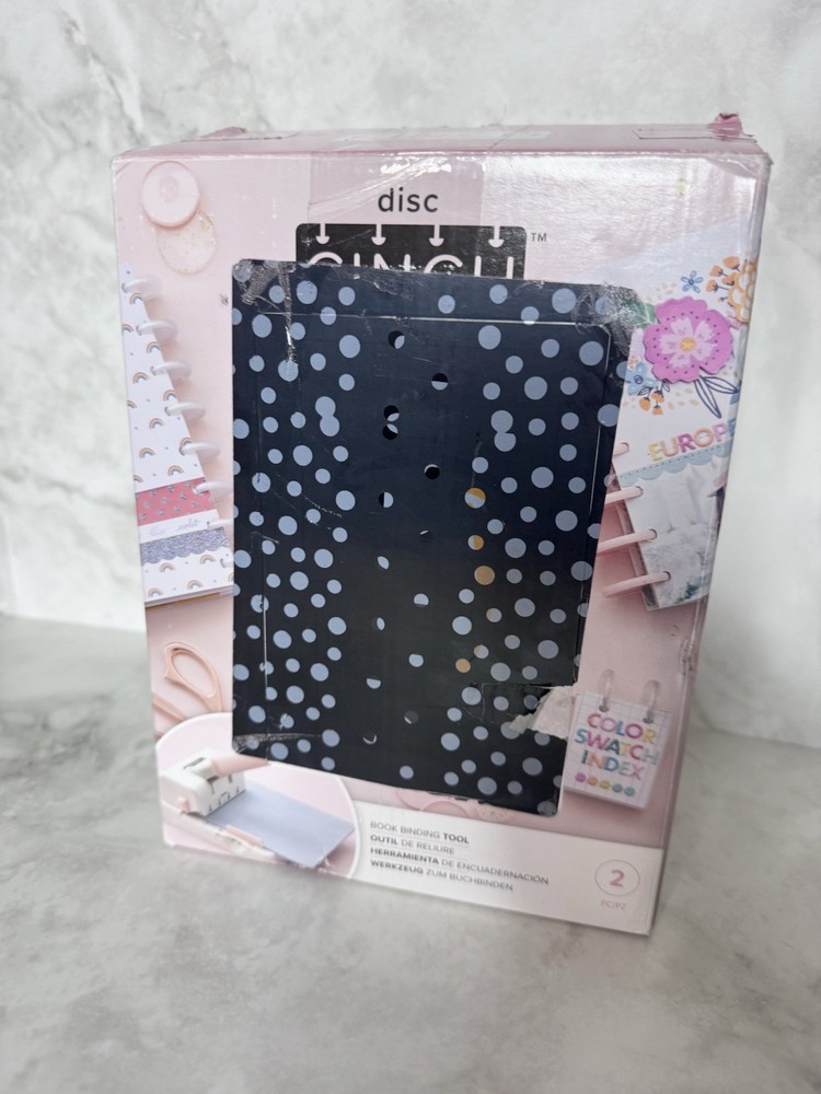 We R Memory Keepers Disc Cinch Book Binding Tool Pink Open Box - Never Used
