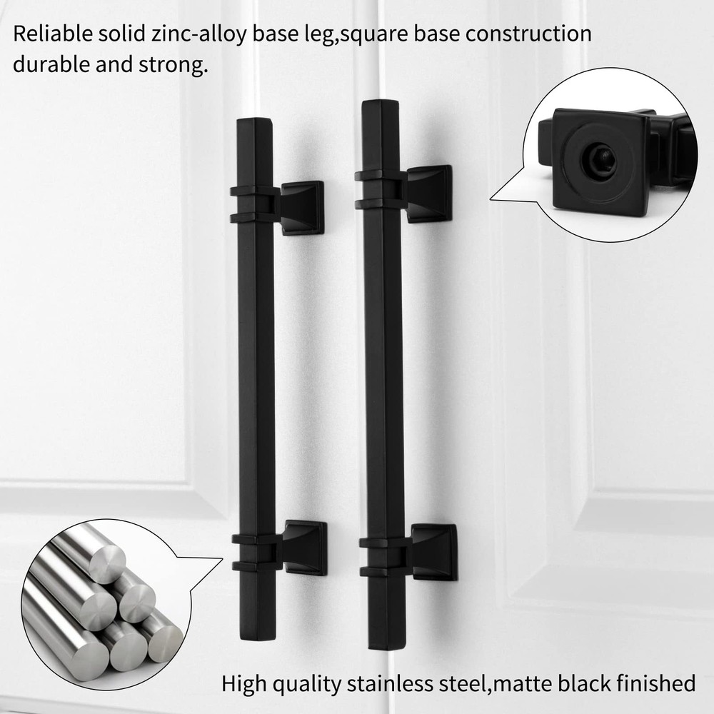 Cabinet Handles Matte Black Cabinet Pulls 5 Inch Black Drawer Pulls Handware ...