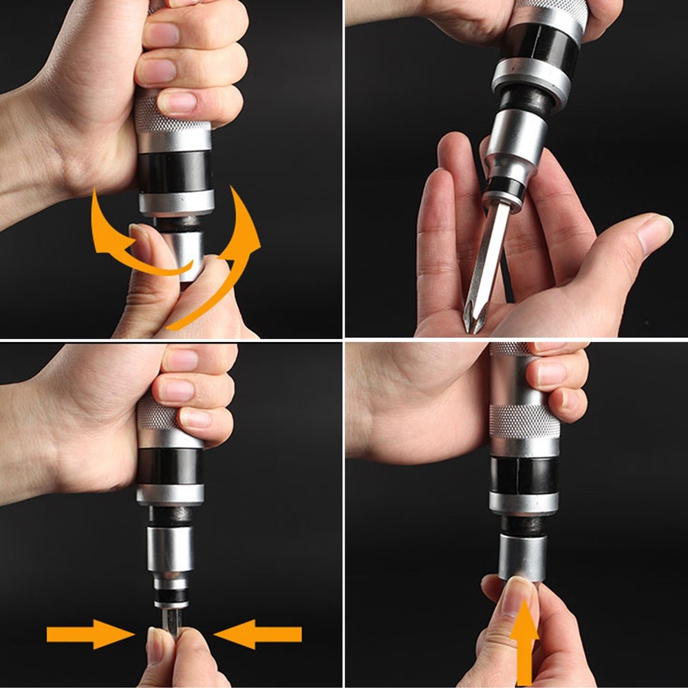 12PCS/Set Impact Screwdriver Kit Heavy Driver Hammer Screw Socket Drive Bit Tool