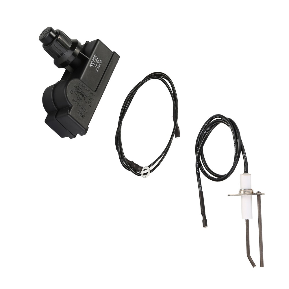 Burner Fire Pit Igniter, Push Button Ignition Kit with 2 Outlet and Ground Wire