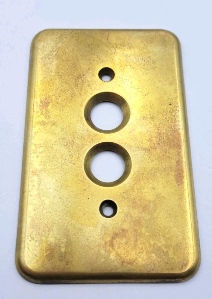 Vintage Push Button Light Switch Wall Plate Covers Rectangle Brass Hardware