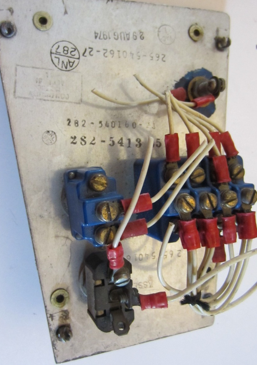 VINTAGE AIRCRAFT PANEL WITH SWITCHES AND BUTTONS AS PICTURED
