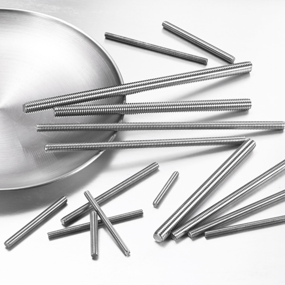 20-Pack Fully Threaded Rod, M4x100mm Stainless Steel Right Hand Thread Bar Studs