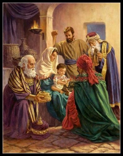 Chart Needlework DIY - Counted Cross Stitch Patterns -Magi worship Jesus