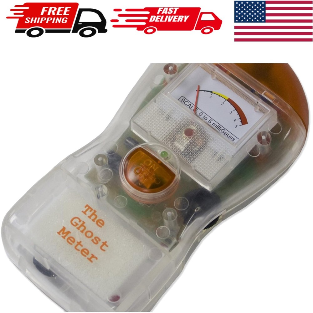 The Ghost Meter EMF Sensor - Transparent, Battery-Powered for Ghost Hunters