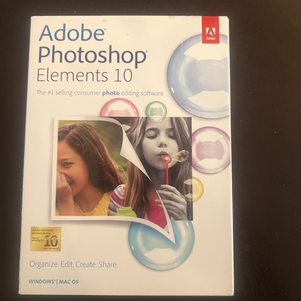 Adobe Photoshop Elements 10 for PC Mac Open Package