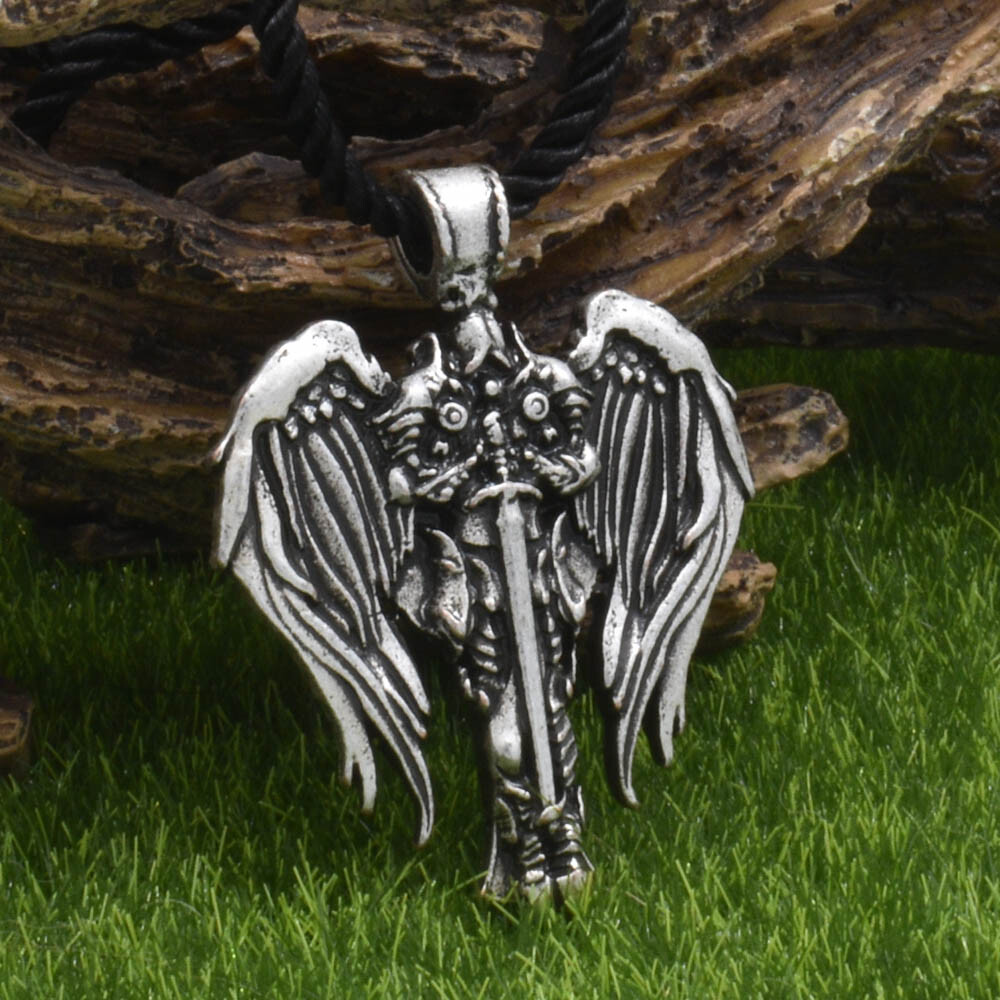 Patron Saint St Michael Archangel Irish Celtic Cross Talisman Pendant Necklace