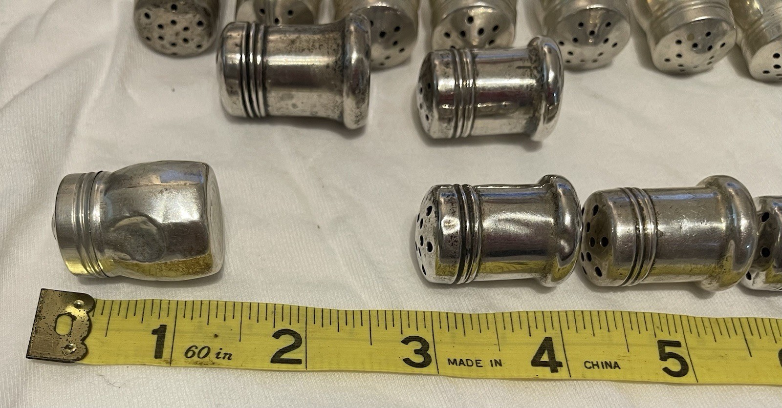 LOT of 20 Sterling Silver Salt & Pepper Mini Shakers 80 Grams ☚☚☚☚👀