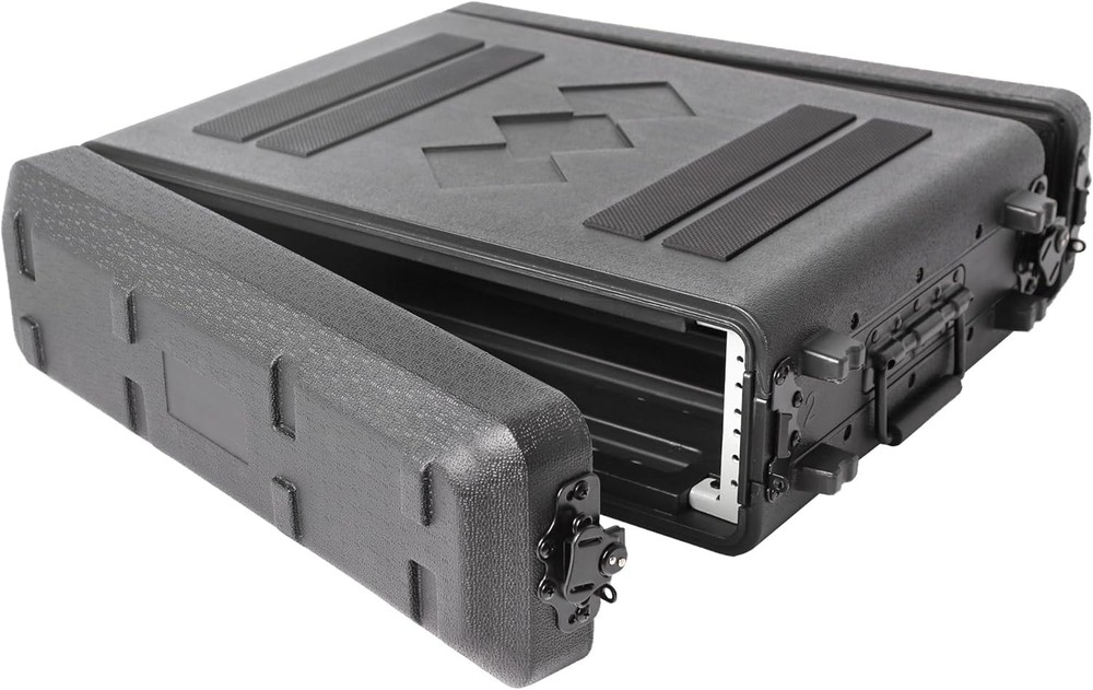 2U Rack Flight Case 16inch Deep Ventilated Rack Case Dustproof for DJ Pro Audio