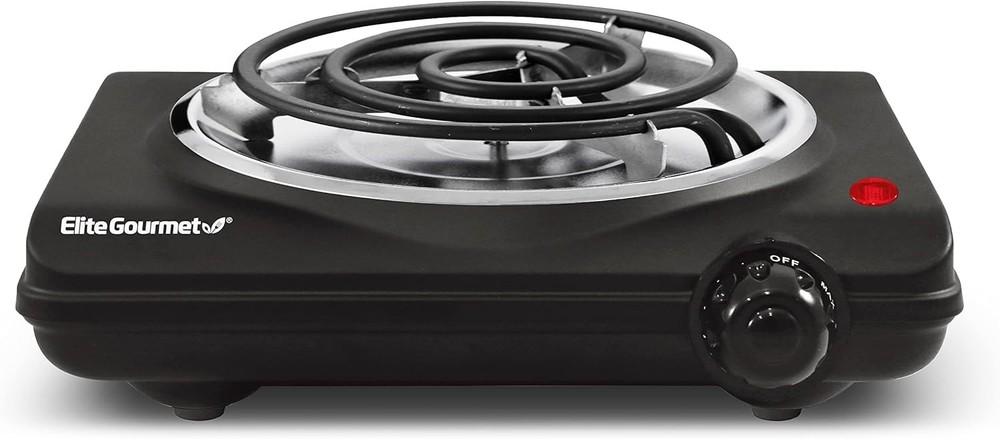 Single Burner Hot Plate - Easy-Clean Coiled Design with Adjustable Temp Settings