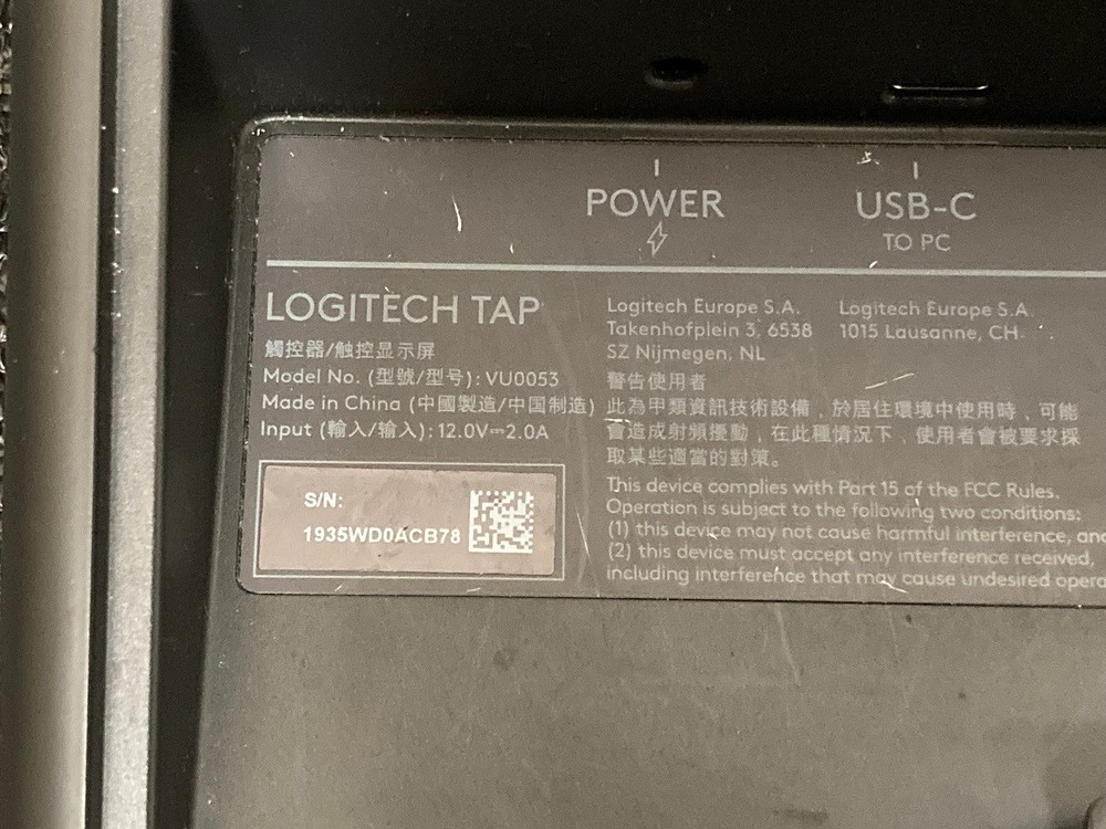 Logitech Tap VU0053 Touchscreen Conference Controller