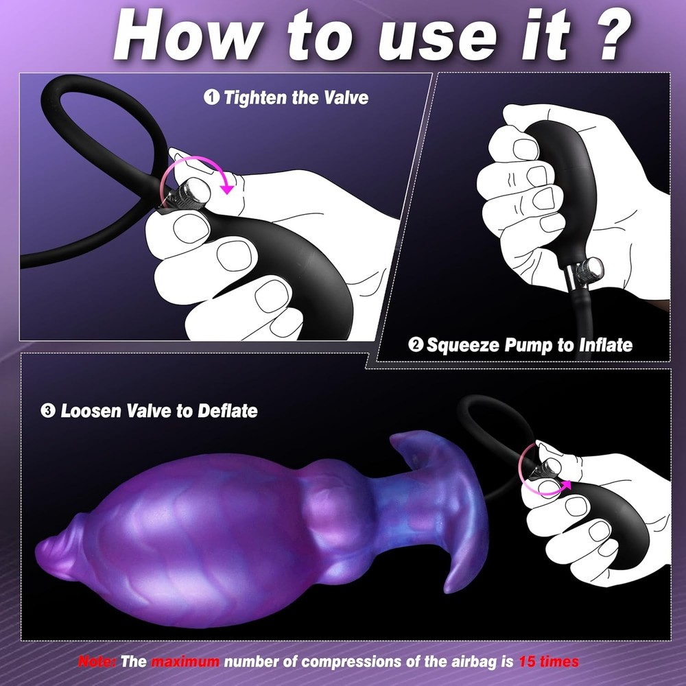 Inflatable Butt Plug Large Butt Plug, Inflatable Dildo Knot Plugs XL Buttplug Pr
