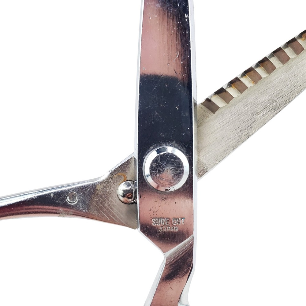Vintage Sure Cut Pinking Shears Scissors Zig Zag Pattern Self-Adjusting Japan