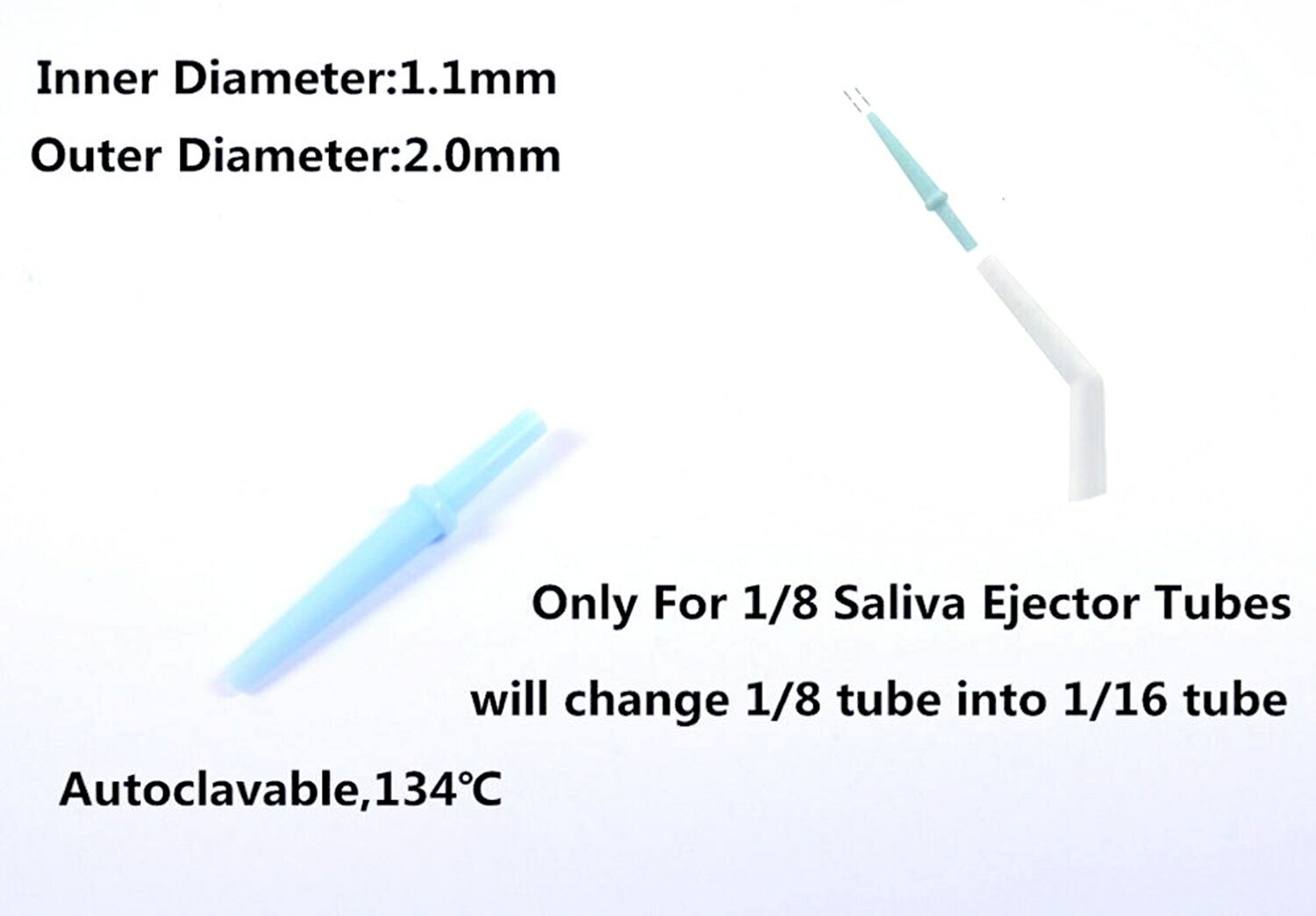 50~200pcs Dental Surgical Suction Tips White/Blue Saliva Ejectors Aspirator Tube