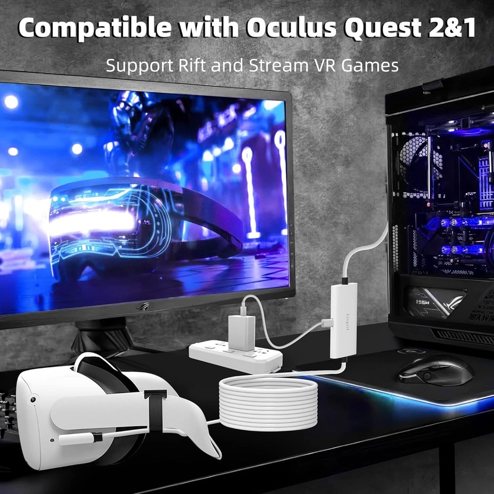 Durable 16FT Link Cable for Oculus Quest 2/3 with High-Speed Data Transfer