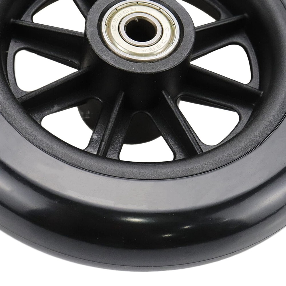 Wealrit Black Solid Walker Wheels Replacement - 5 Inch Drive Rollator Wheels ...
