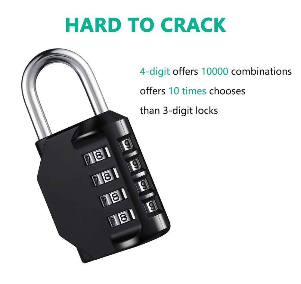 Combination Lock Resettable 4 Digit with Combination, Waterproof