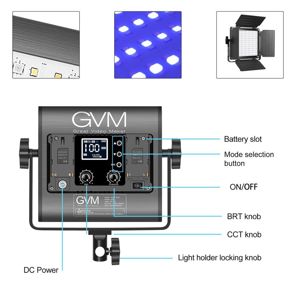 GVM 800D-RGB LED Studio Video Light