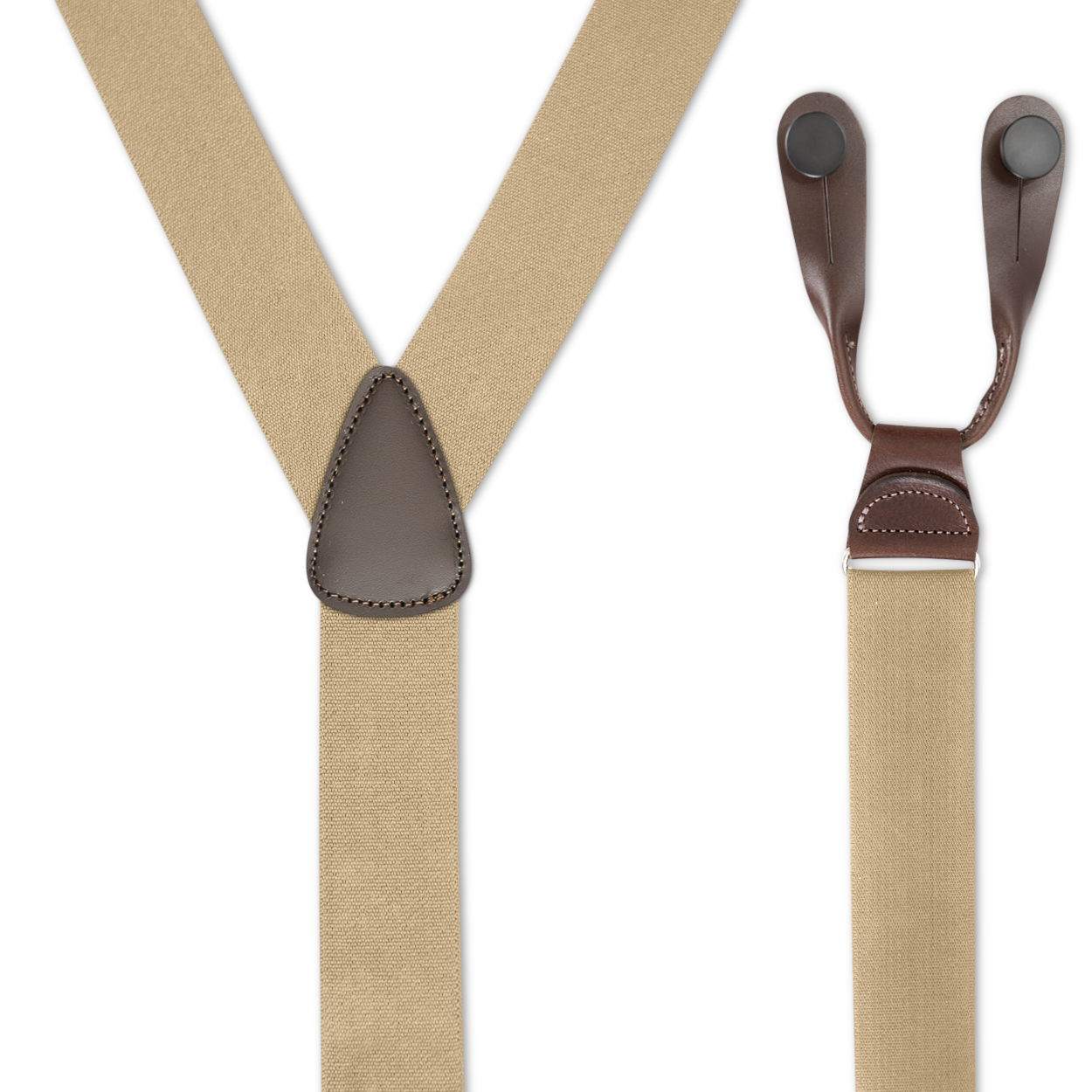 Men's Suspenders: Y 1-1/2" Wide Button-On, Various Colors, USA Made