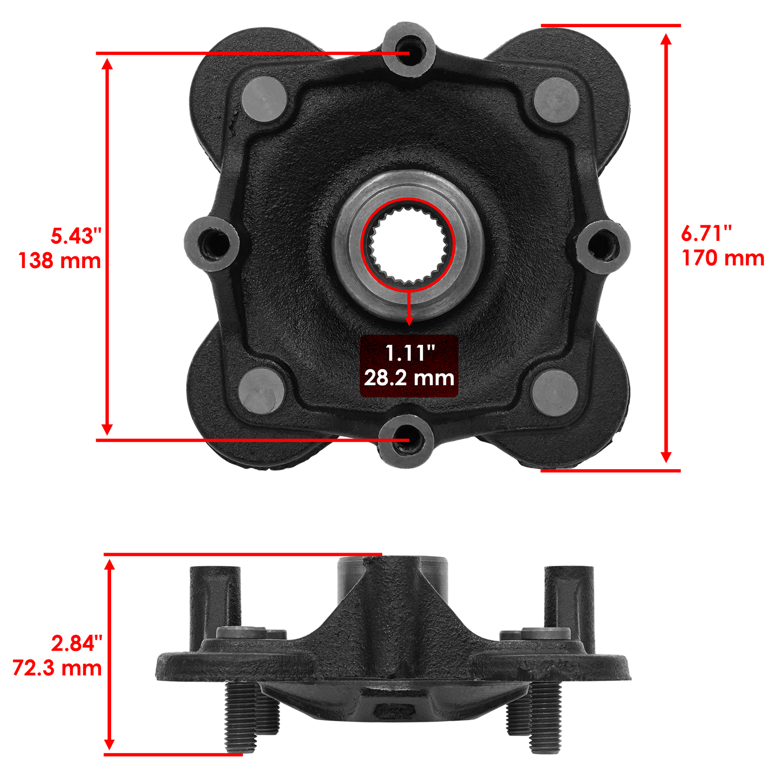 Front Wheel Hub For Polaris Ranger XP 1000 EPS 2019-2025 / NSTR ULTIMATE 2020-25