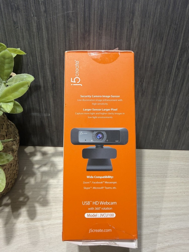j5create USB HD Webcam with 360° Rotation Black sealed new