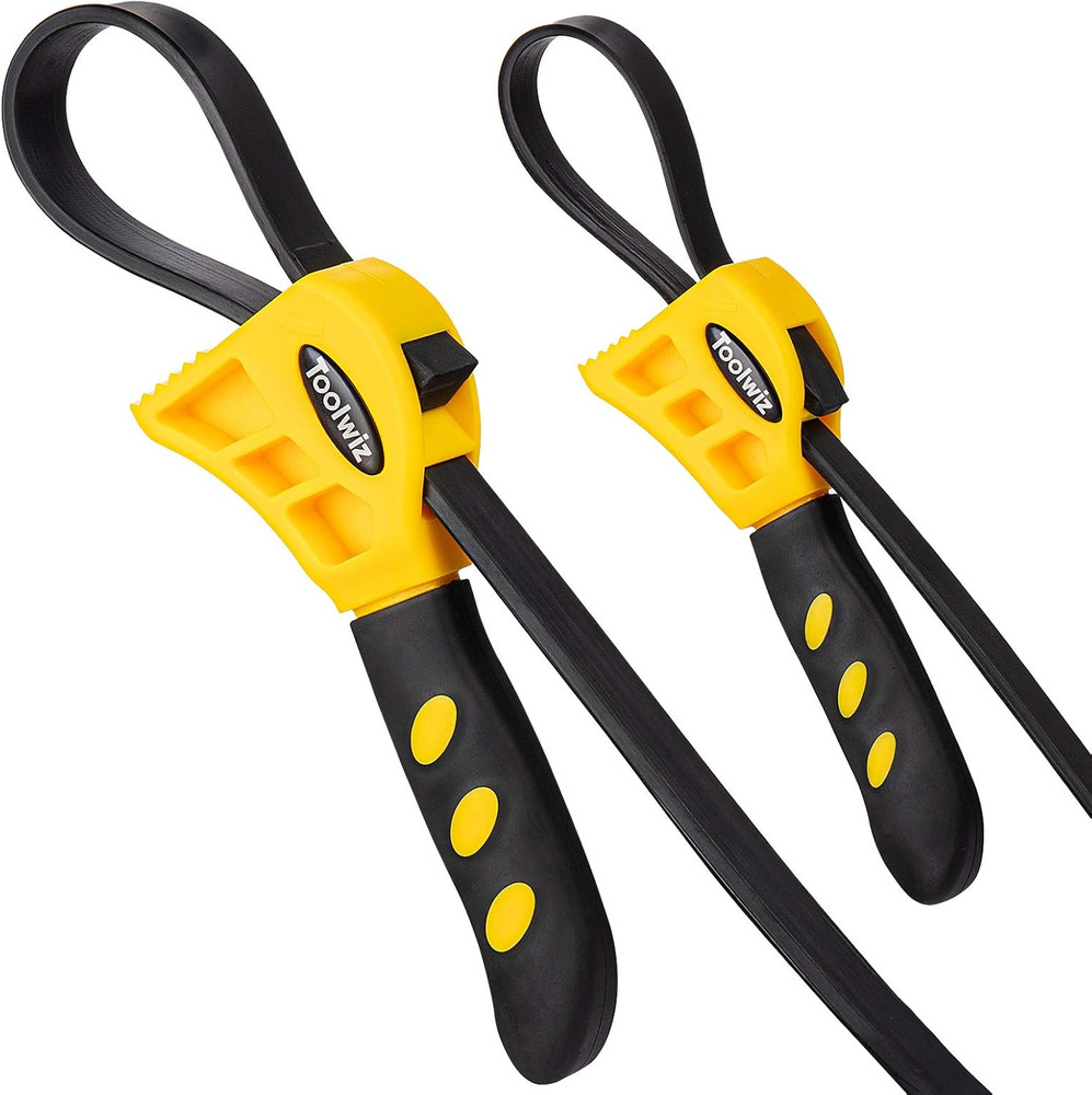 Rubber Strap Wrench Set for Pipes & Jars – Adjustable 2-Pack