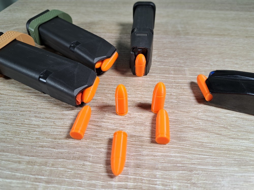 9mm Dummy Rounds, Snap Caps | Training | Dry Fire | 100% Solid Infill | 10 Pack