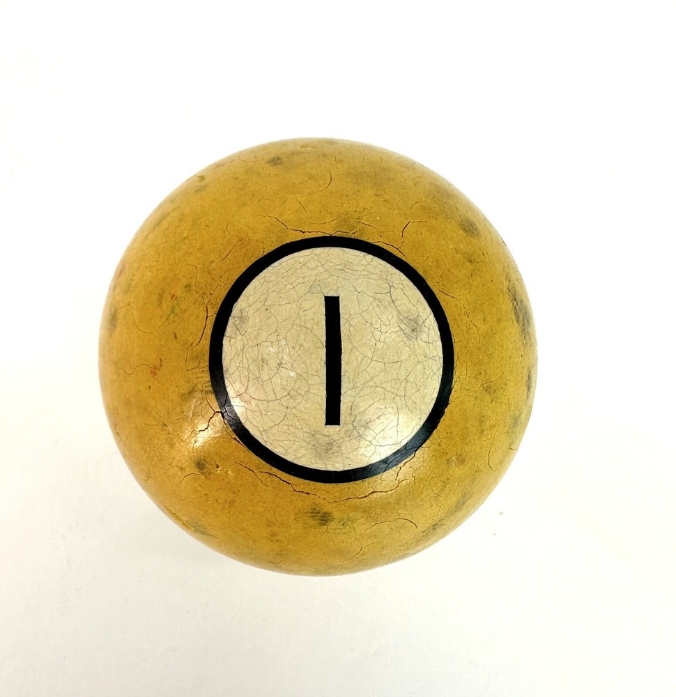 Vintage Clay #1 Solid Yellow Pool Billiards Ball