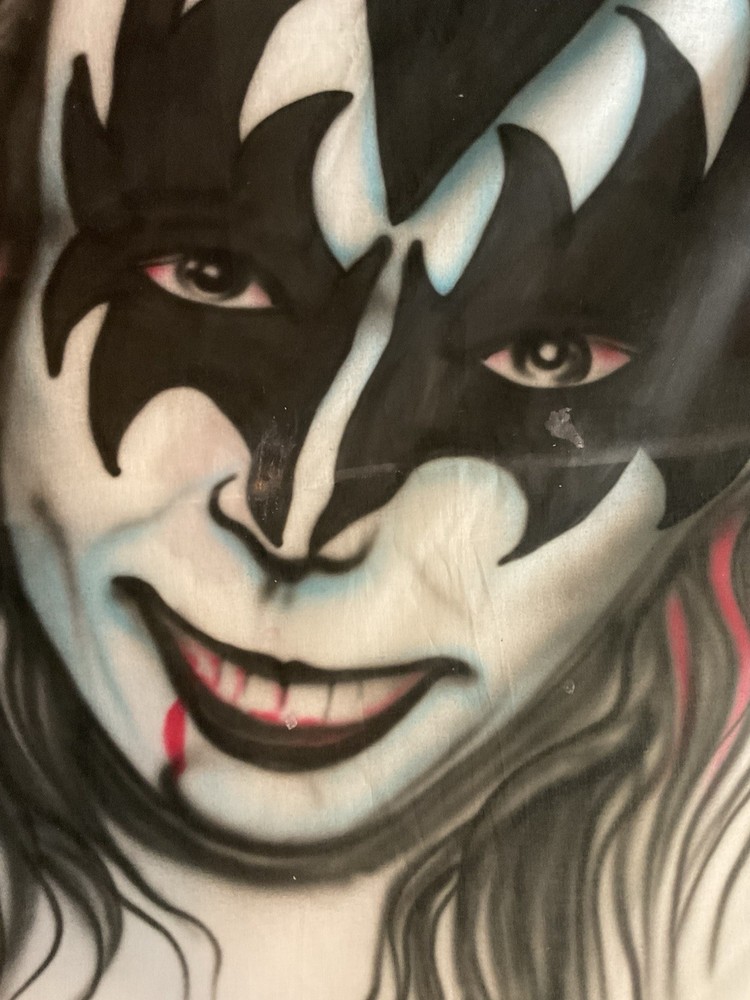 Vintage Kiss Gene Simmons Autographed Airbrushed Birthday Piece.. 65”x94”.BIG..