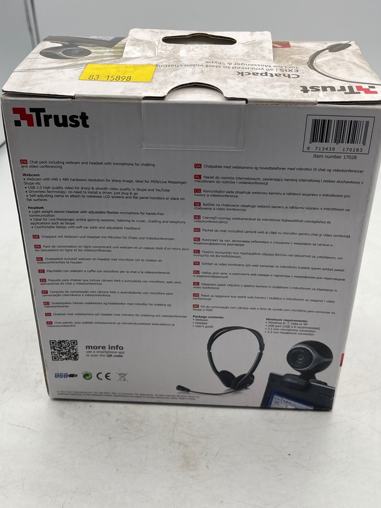 Trust Chatpack 17028 Webcam Headset Bundle USB Black Microphone Plug Play