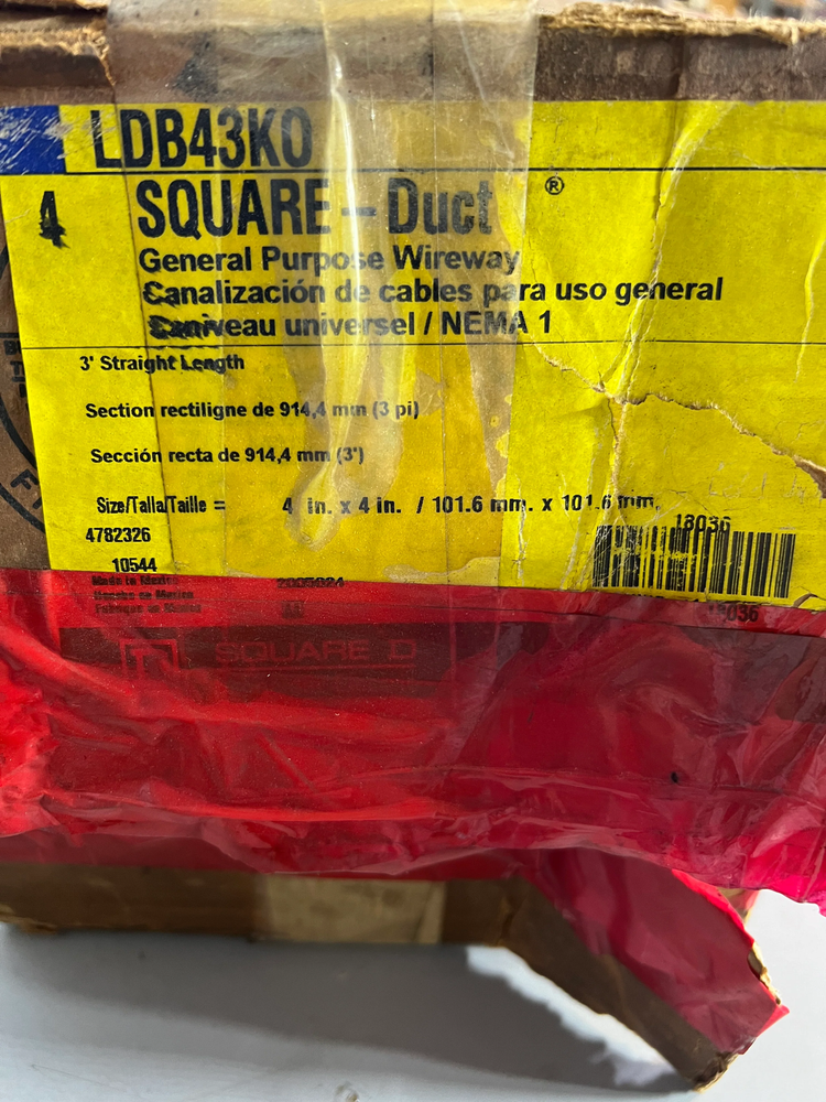 Square D LDB43K0 Square Duct General Purpose Wireway *Box of (2)* (Open Box)