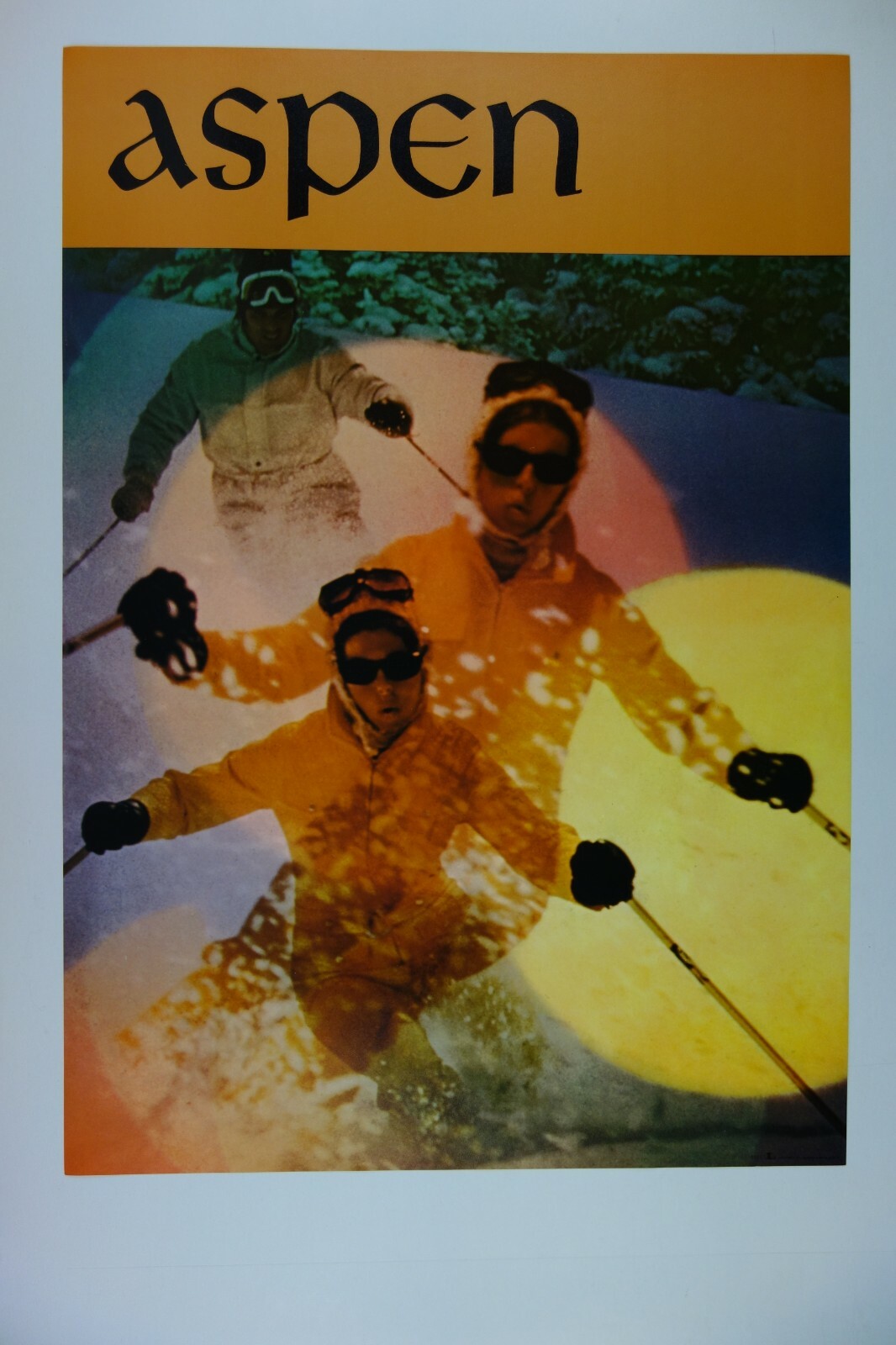 1968 Vintage Original Poster Aspen Colorado Looart Ski 2 Girls Downhill Skiing
