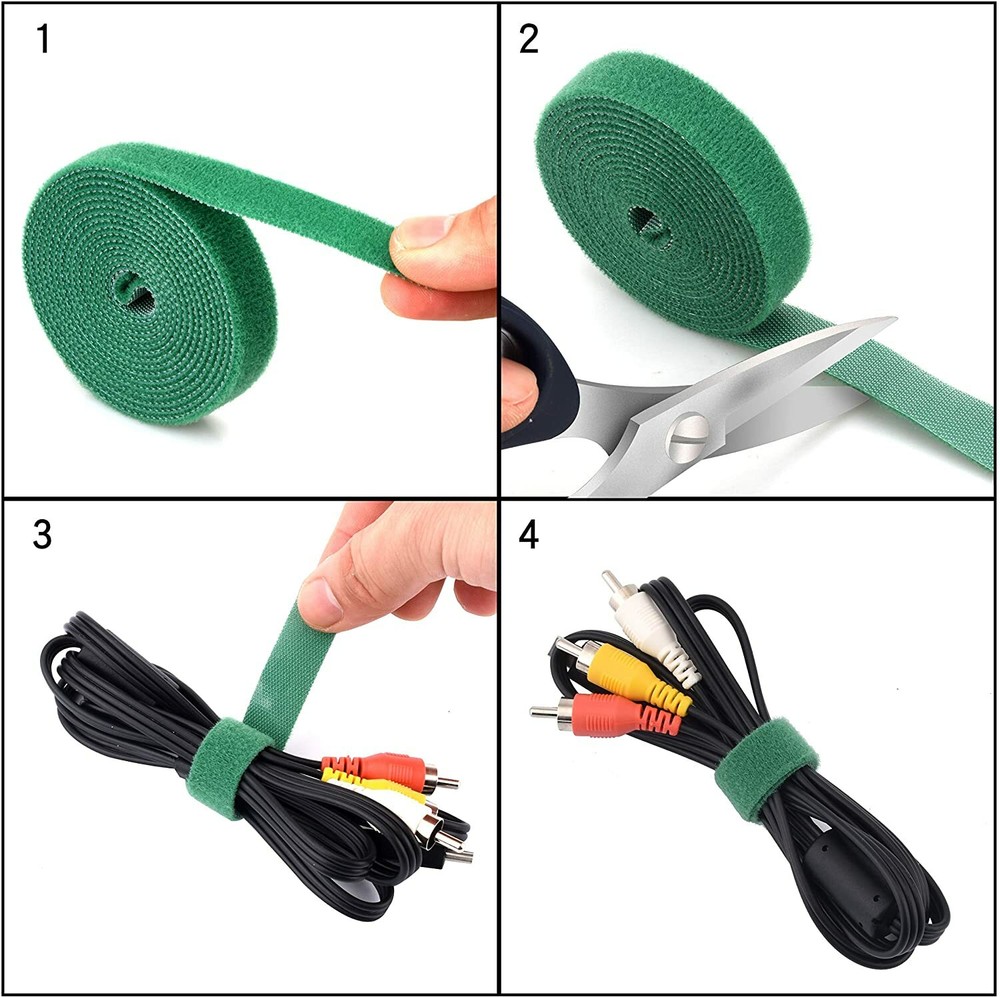 Hook and Loop Strap Reusable Cable Ties TV PC Tidy Organizer Garden Ties
