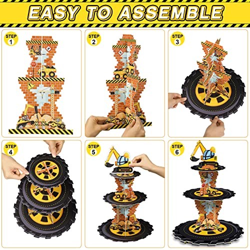 Construction Birthday Decorations 3 Tier Construction Theme Cupcake Stand