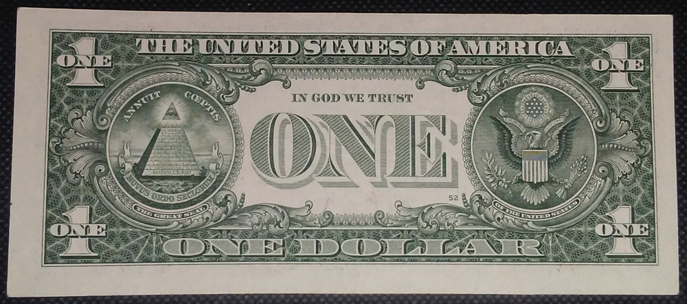 2017A SERIES- MISALIGNED PRINTING ONE($1) DOLLAR BILL- ERROR