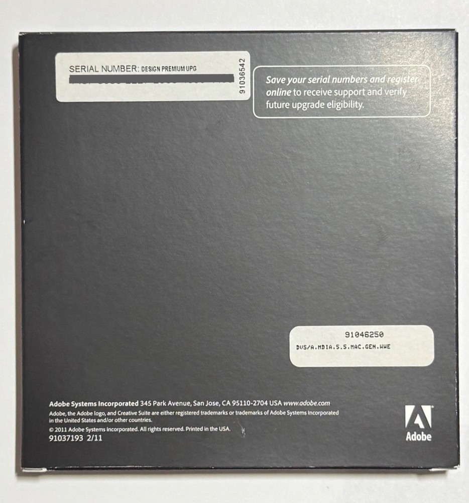 Adobe Creative Suite 5.5 Design Premium CS4 MAC OS Upgrade Version W/ Serial