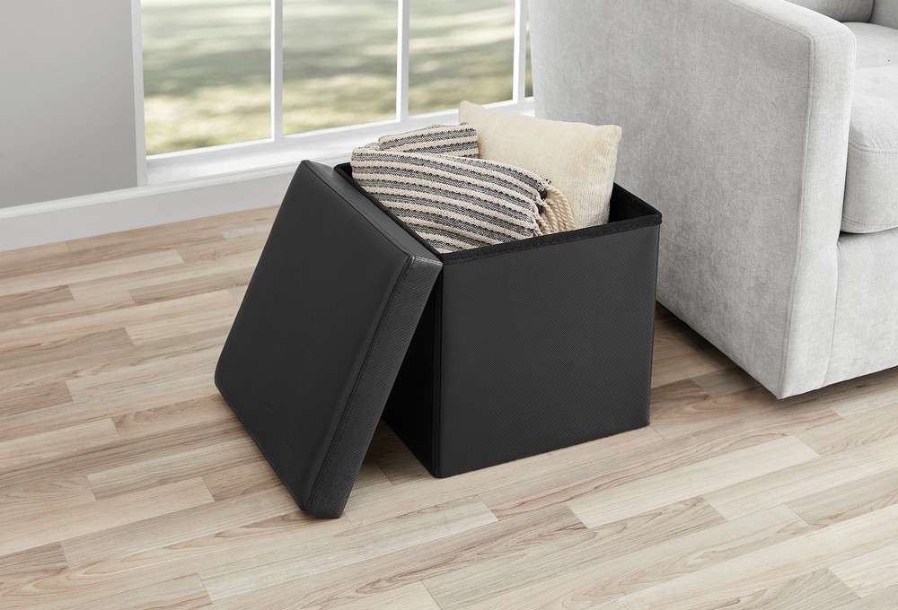 Collapsible Storage Ottoman Cream