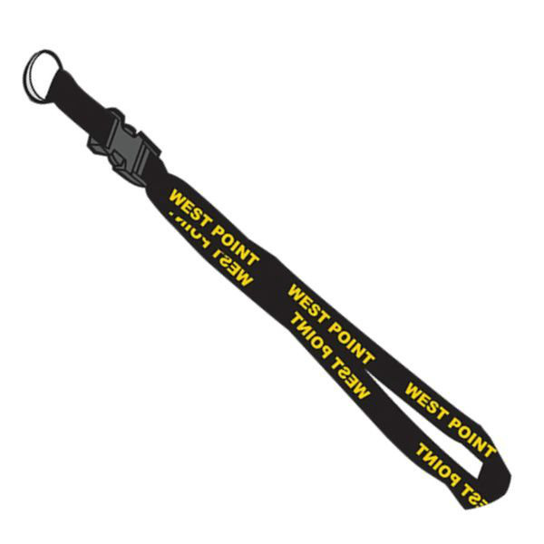 WEST POINT YELLOW ON BLACK CLASP LANYARD