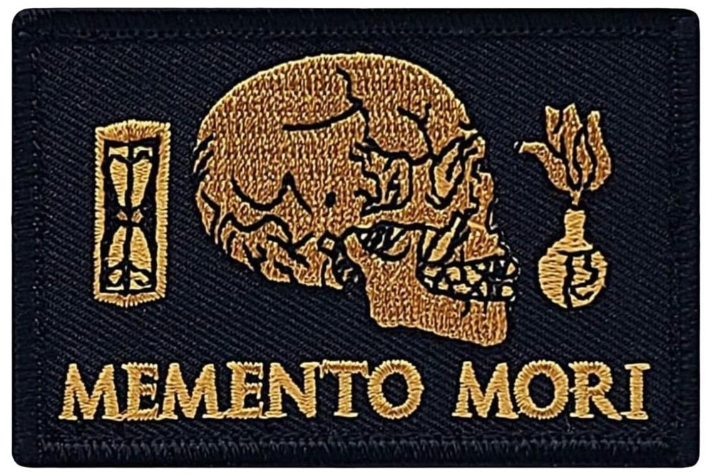 Memento Mori Embroidered Morale Patch | 2PC HOOK BACKING 3"x2"
