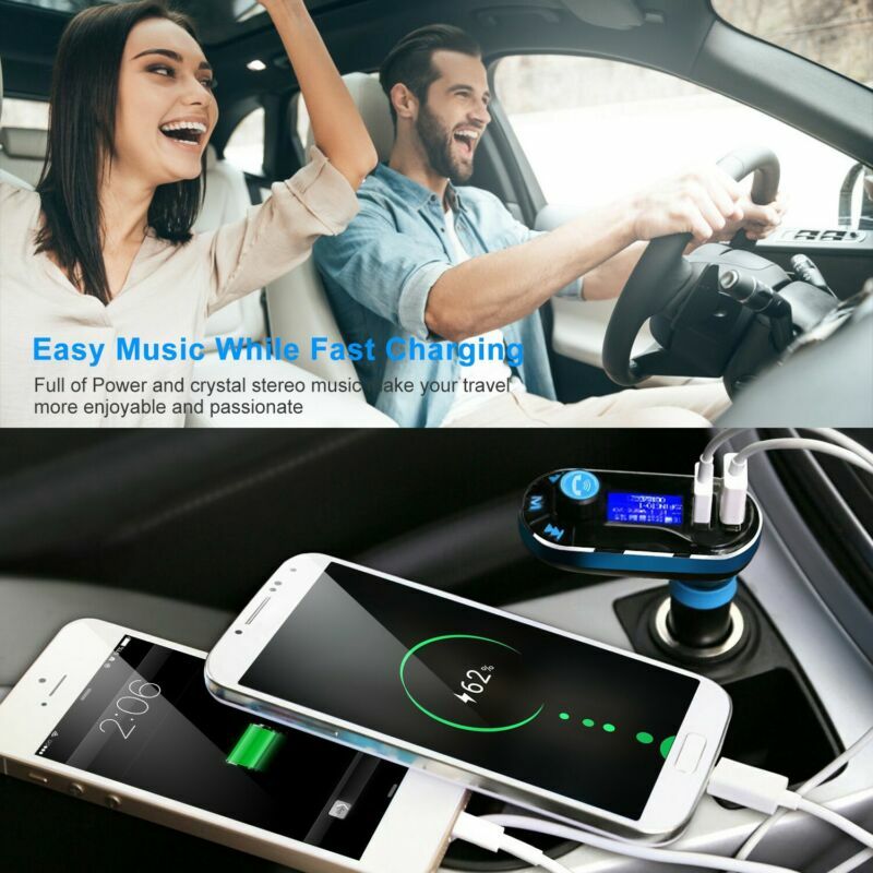 Car Wireless FM Transmitter MP3 Player Aux Kit 2 USB Charger Hands-Free w/Remote