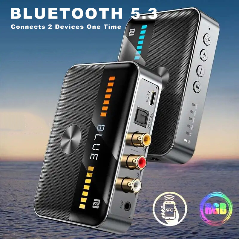 USB NFC Bluetooth Receiver Transmitter Digital To Analog 3.5mm RCA Audio Adapter