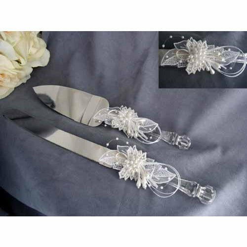 Pearl Elegance Wedding Cake Server Set